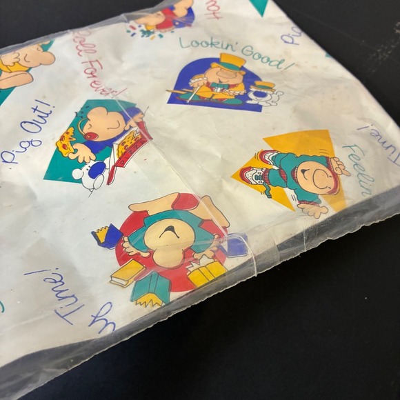 American Greetings Forget Me Not Ziggy Gift Wrap Paper One Sheet 30x40" Vintage - Picture 10 of 10